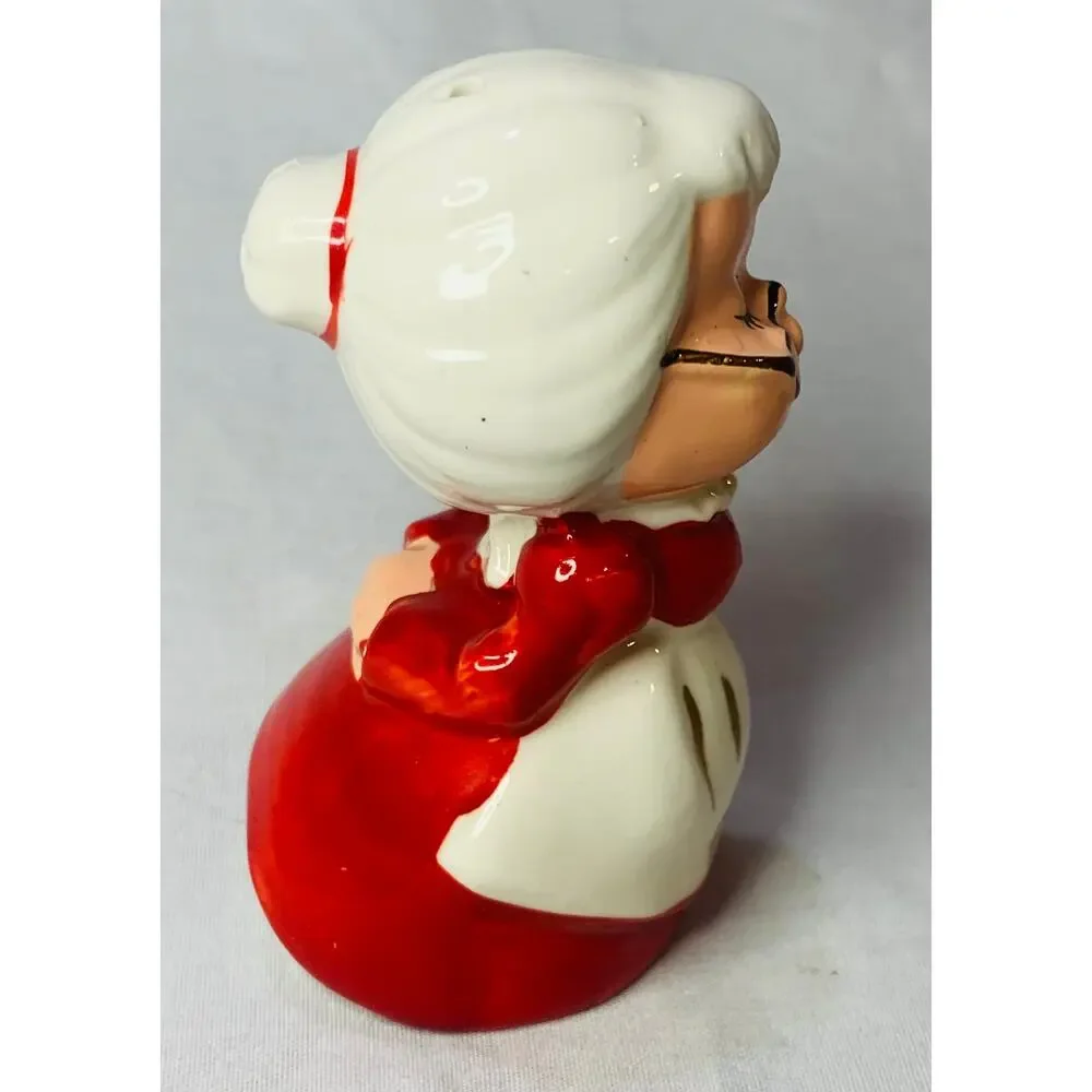 Mrs. Claus Salt Shaker MCM Vintage Christmas Kissing Japan Replacement Red White